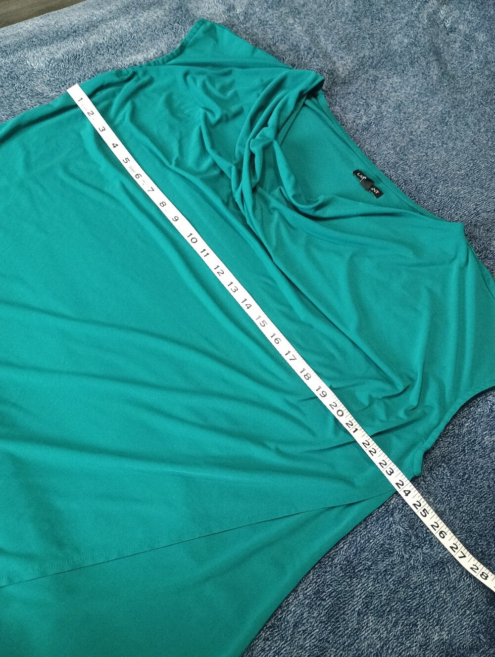 Lane Bryant Teal Cowl Neck Short Sleeve Blouse - Picture 9 of 9